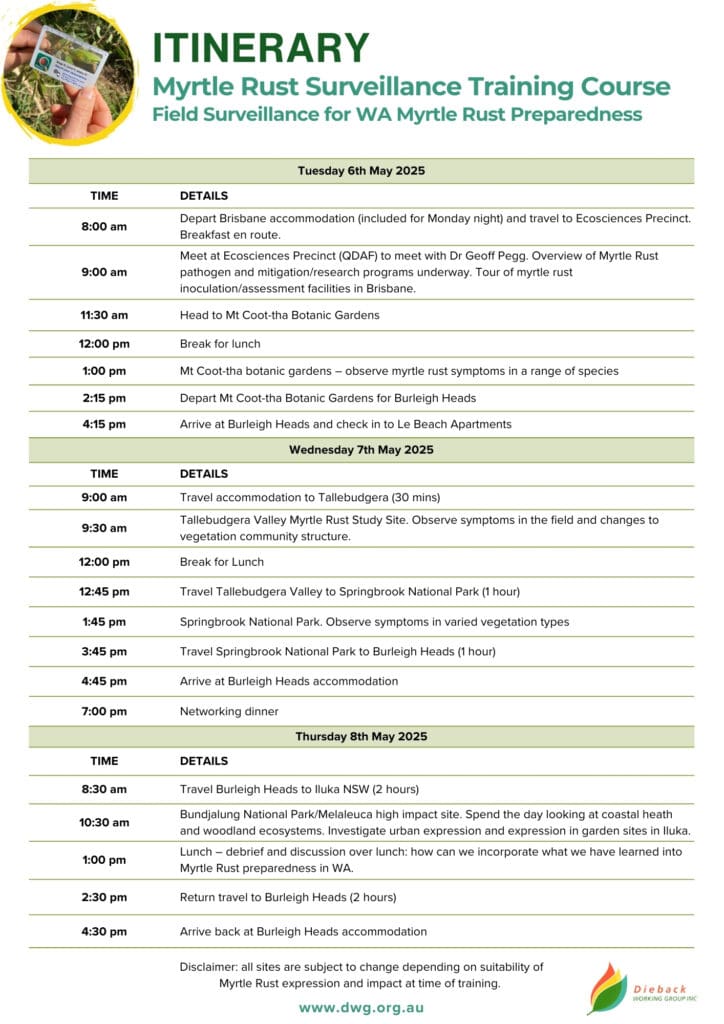 Myrtle Rust Surveillance Training Course 2 Myrtle Rust Surveillance Training Course 2
